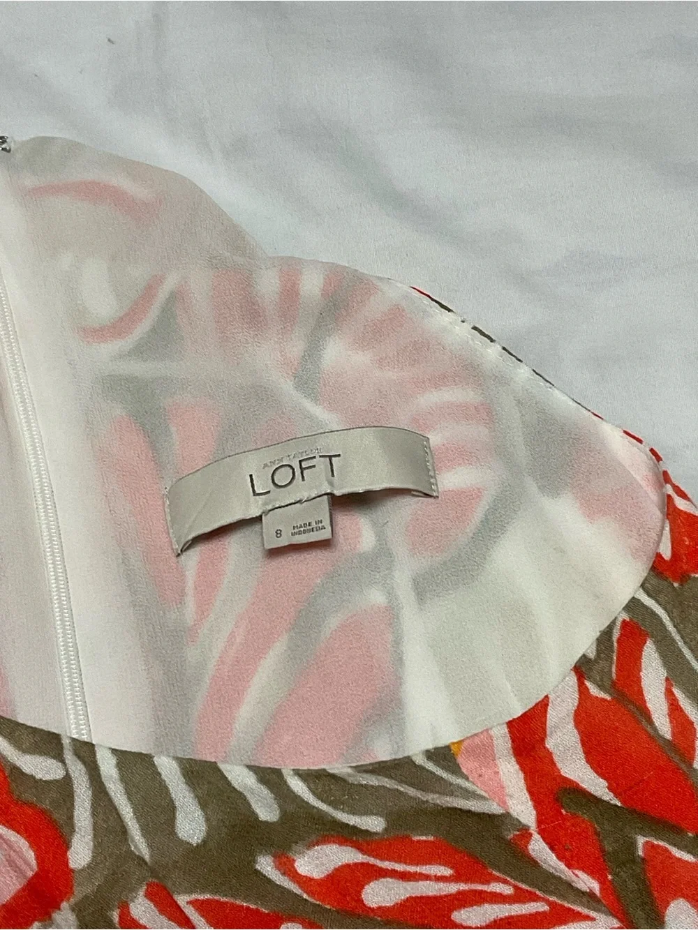 Ann Taylor Loft Tropical Floral Halter Maxi Dress Coral Orange Size 8